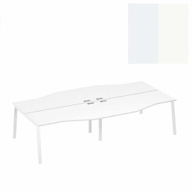 Станция Юнитекс А4 на каркасе TRE со столами Техно 4х160 А4 Б3 191-2 БП (320x184x75) белый премиум/металлокаркас белый