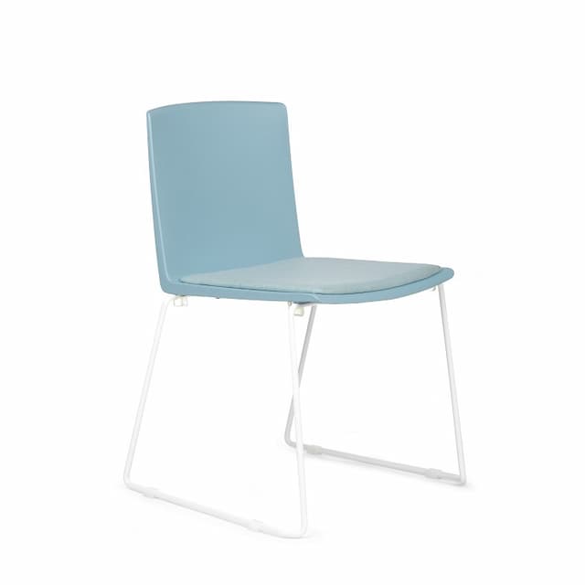 Кресло RV DESIGN Simple (X-19) белый каркас / голубая ткань
