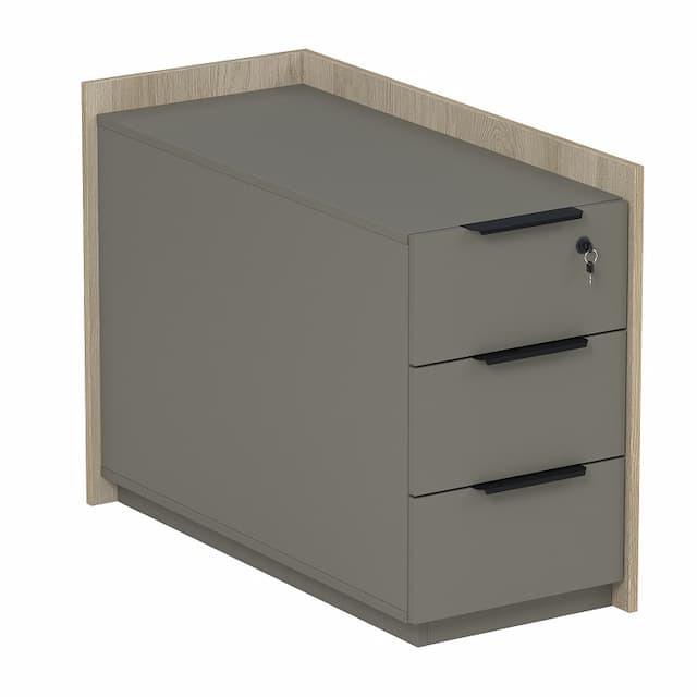 Тумба опорная угловая с ящиками Алсав MAGNETIC 15ТОУЯ.609 (884х404х670) okwood/terra