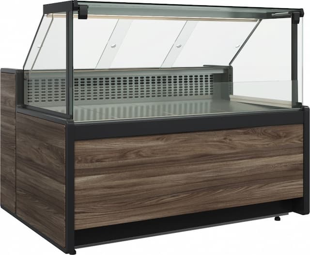 Витрина тепловая, газлифт Carboma BAVARIA 3 GC111 SH 1,25-1 без боковин (Темный дуб)