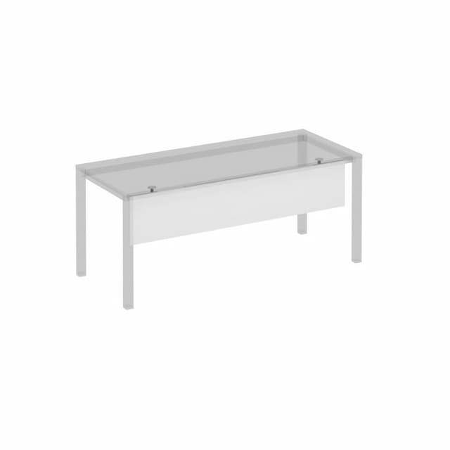 Экран для стола 180 защитный (ДСП) на сером металлокаркасе Юнитекс Комфорт КФ К.С 815 БП белый премиум