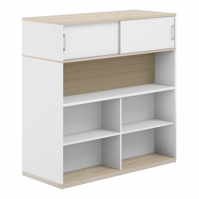 Стеллаж-комбо 1438 двухсторонний Norden Allegro AG.255.330.665.BG с антресолью и с экраном тканевым высоким