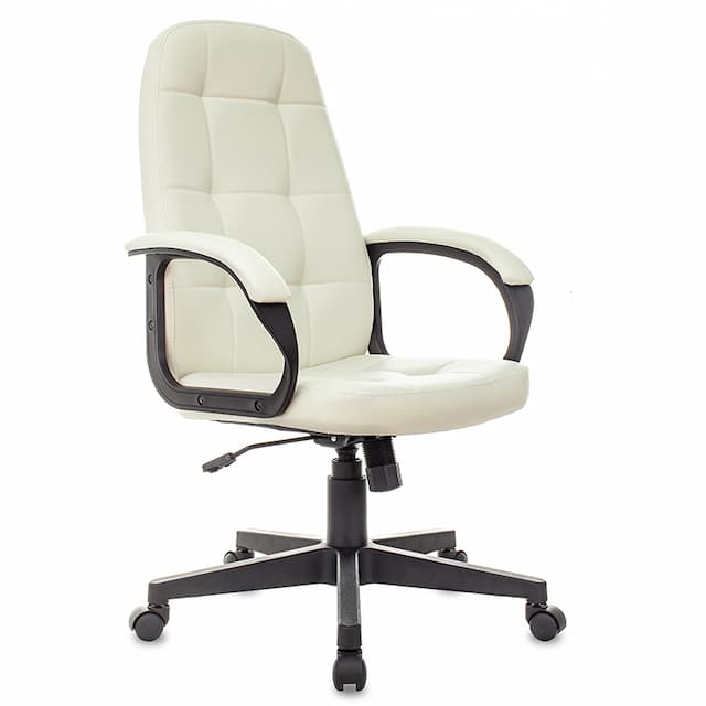 Кресло руководителя Бюрократ CH 002 слоновая кость OR-10 эко.кожа крестов. пластик