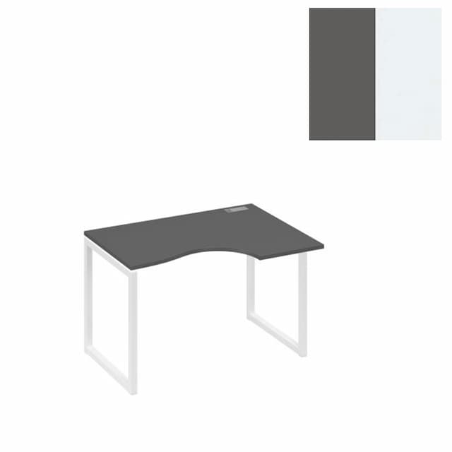 Стол эргономичный правый Юнитекс А4 на каркасе QUATTRO Классика А4 Б4 042 АР (120x90x75) антрацит премиум/металлокаркас белый